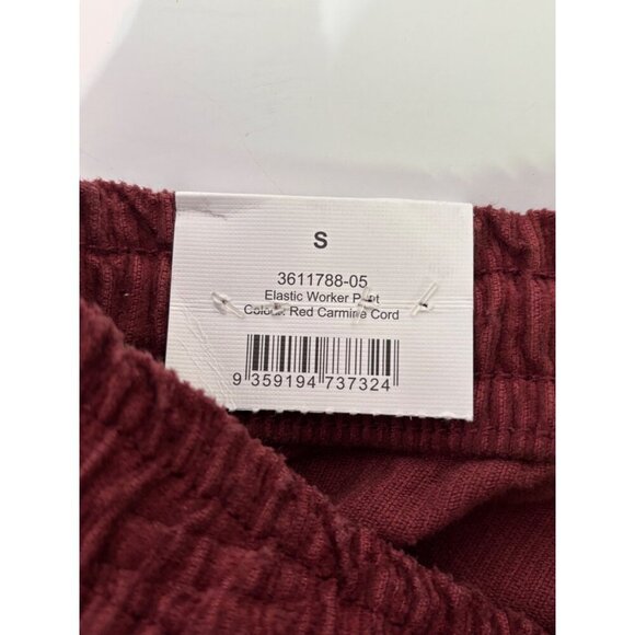 COTTON:ON Elastic Worker Pant Men S/P Burgundy Corduroy Relaxed Casual Style - Picture 9 of 16